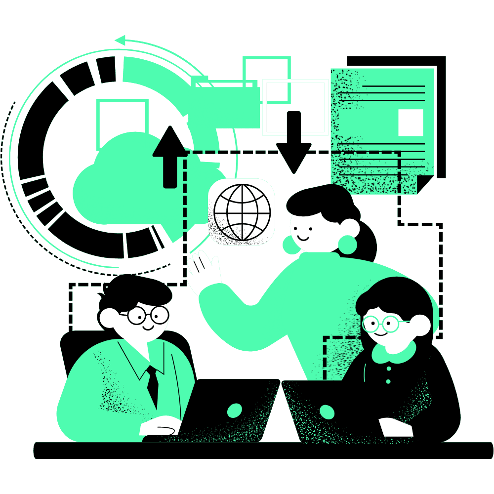 Editorial illustration representing SEO and organic growth strategy